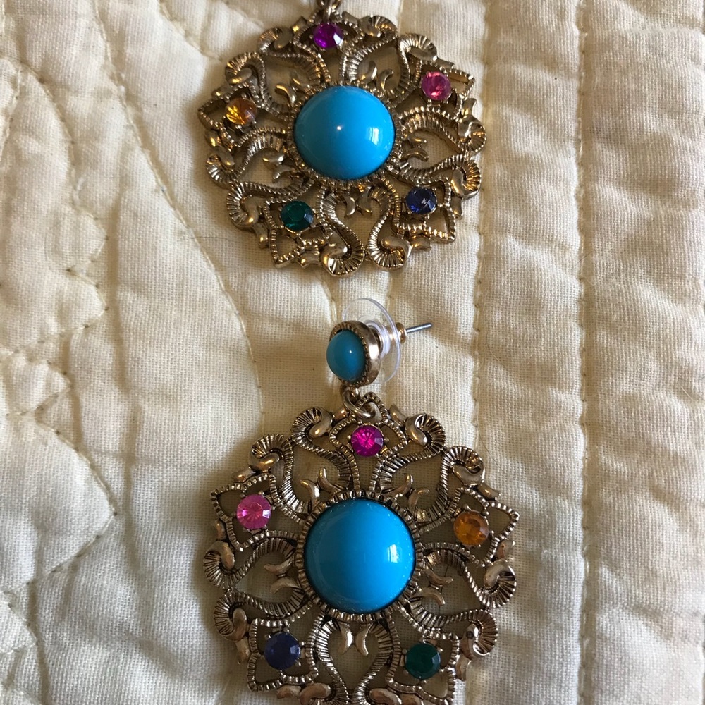 Multi Colored Costume Jewelry Hanging Earrings